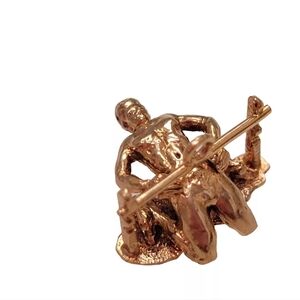 Vintage 9k Yellow Gold Olympic LIMBO Man 4.5 GR Muscular Detailed ENGLAND SIGNED